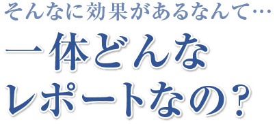 そんなに効果があるなんて…一体どんなレポートなの？
